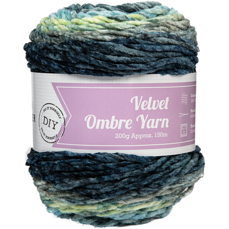 Dark Slate Gray Urban Crafter Velvet Ombre 100% Polyester 200g- Starry Night Knitting and Crochet Yarn