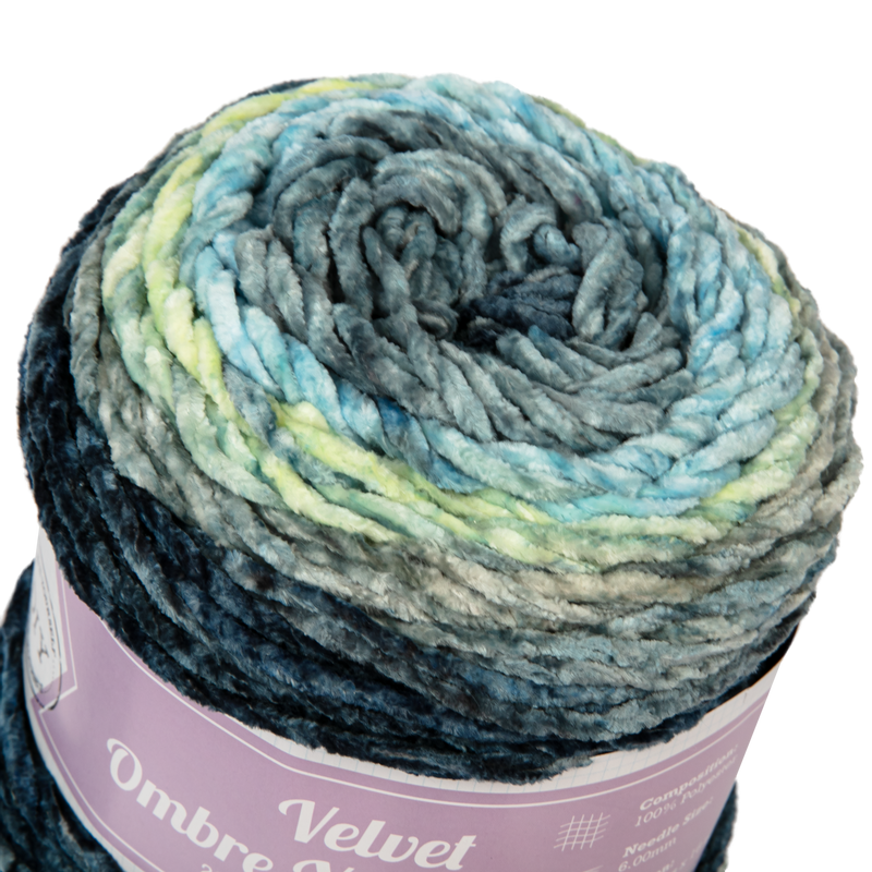 Light Slate Gray Urban Crafter Velvet Ombre 100% Polyester 200g- Starry Night Knitting and Crochet Yarn