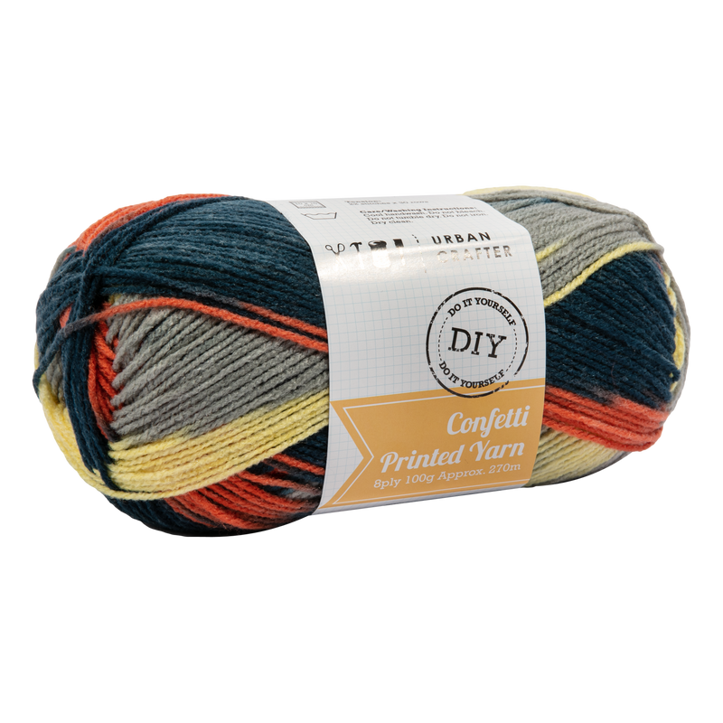 Rosy Brown Urban Crafter Confetti Printed Yarn 100% Premium Acrylic 100g 8ply- Euro Nights Knitting and Crochet Yarn