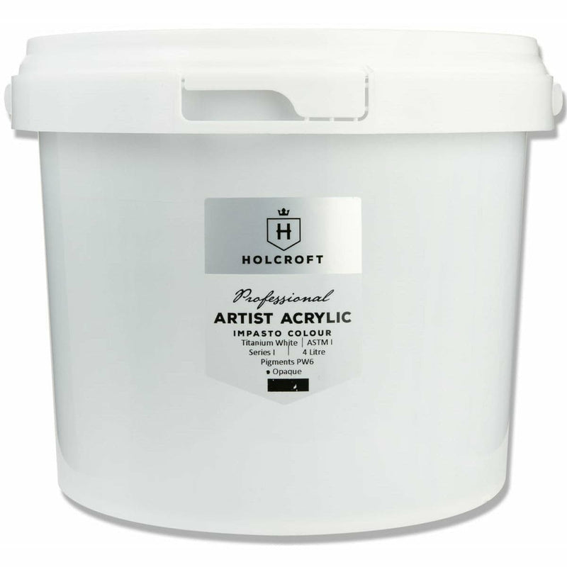 Light Gray Holcroft Professional Acrylic Impasto Paint Titanium  White 4 Litre Acrylic Paints