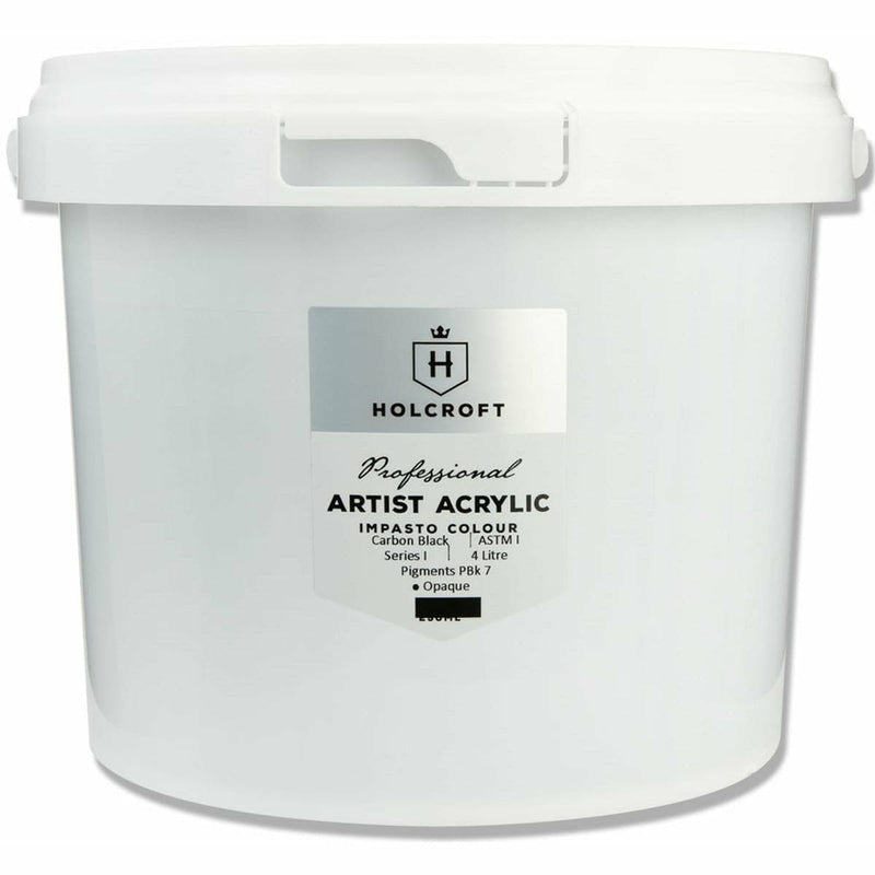 Light Gray Holcroft Professional Acrylic Impasto Paint - Carbon Black 4 Litre Acrylic Paints