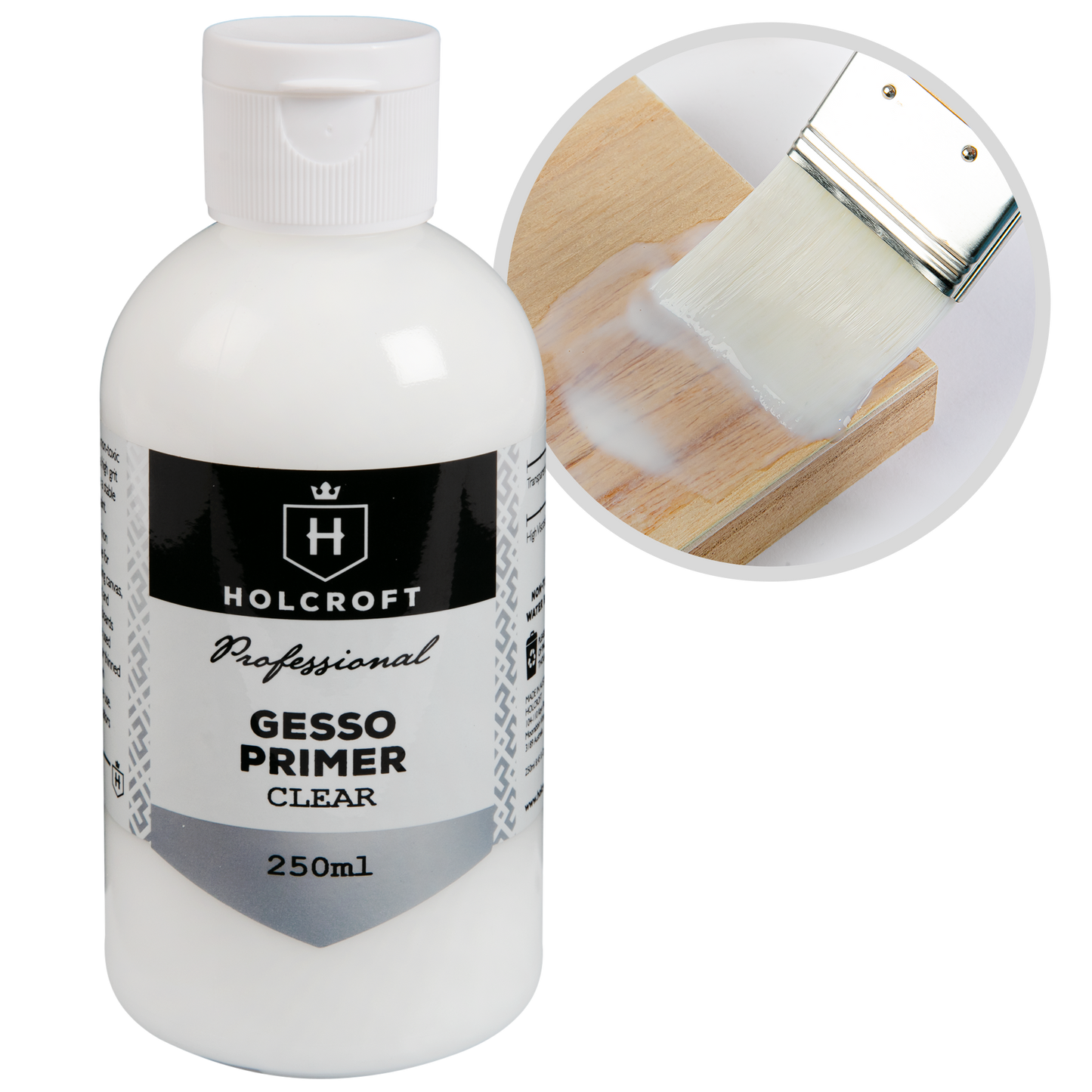Light Gray Holcroft  Professional Acrylic Clear Gesso 250mL Acrylic Paints