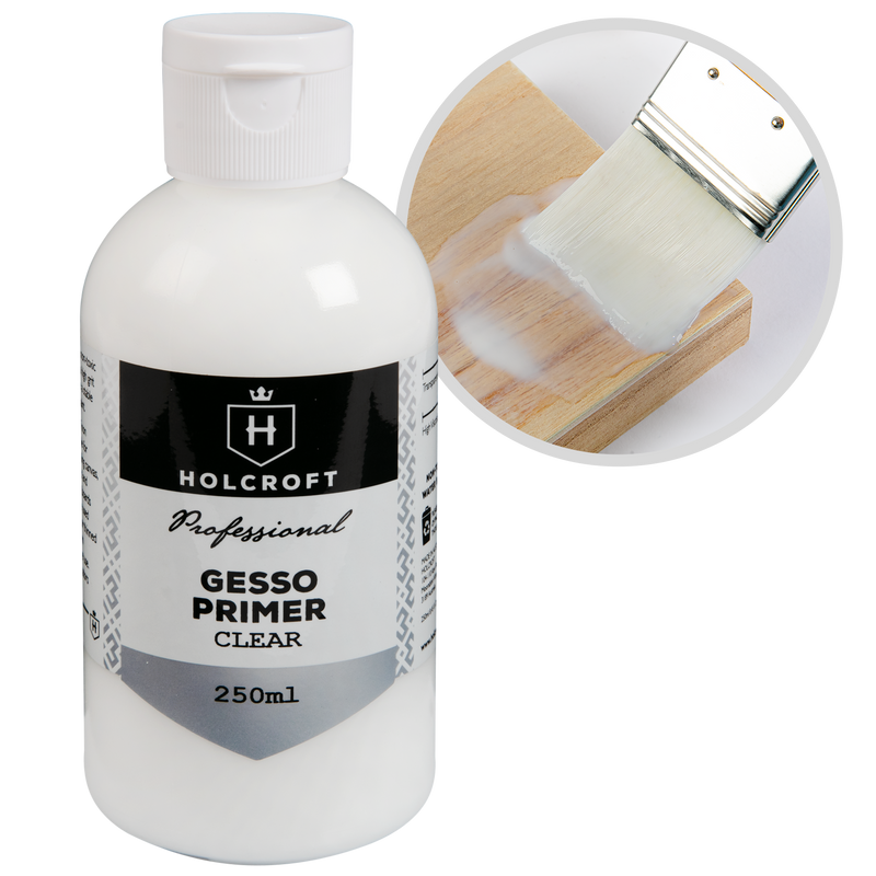 Light Gray Holcroft  Professional Acrylic Clear Gesso 250mL Acrylic Paints