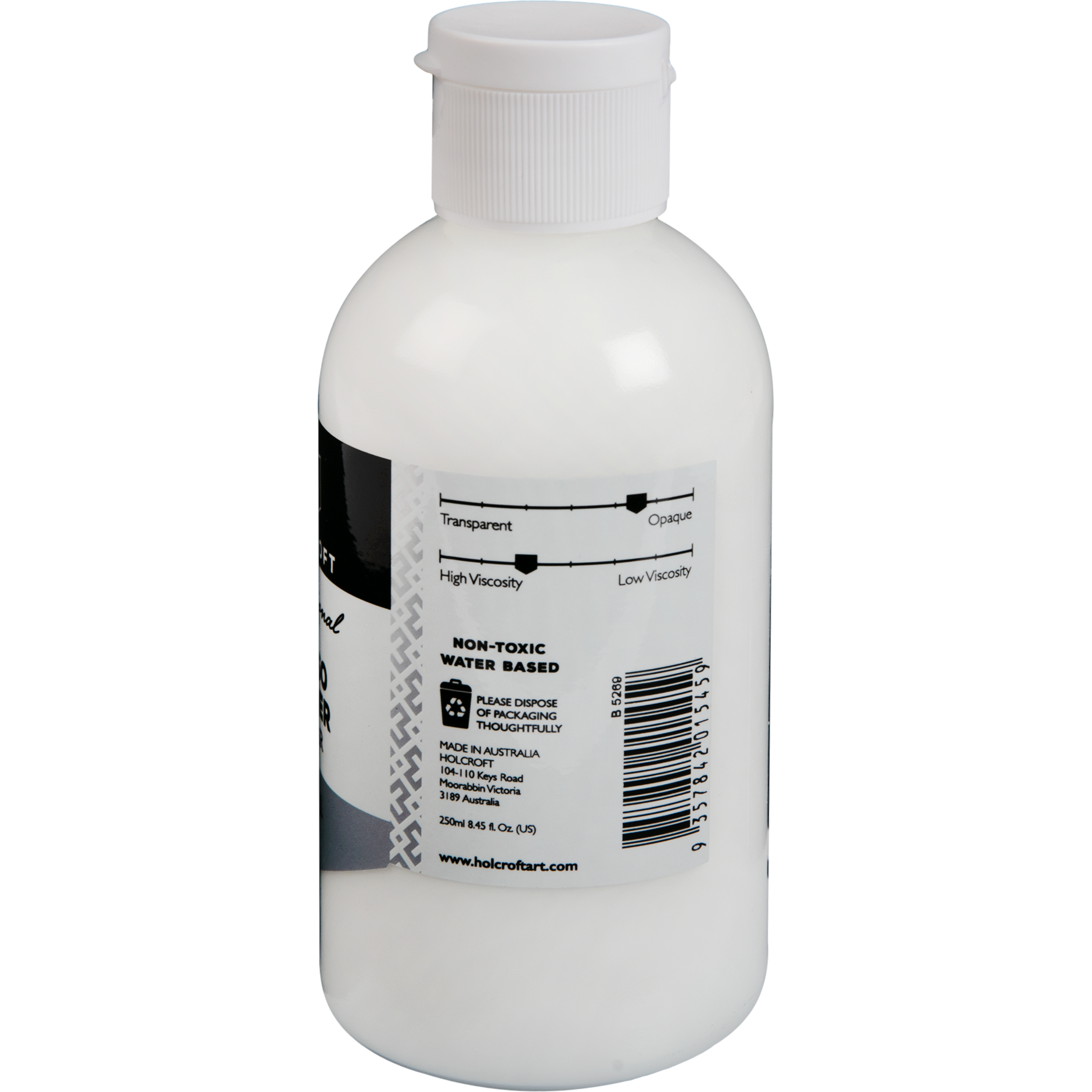 Light Gray Holcroft  Professional Acrylic Clear Gesso 250mL Acrylic Paints