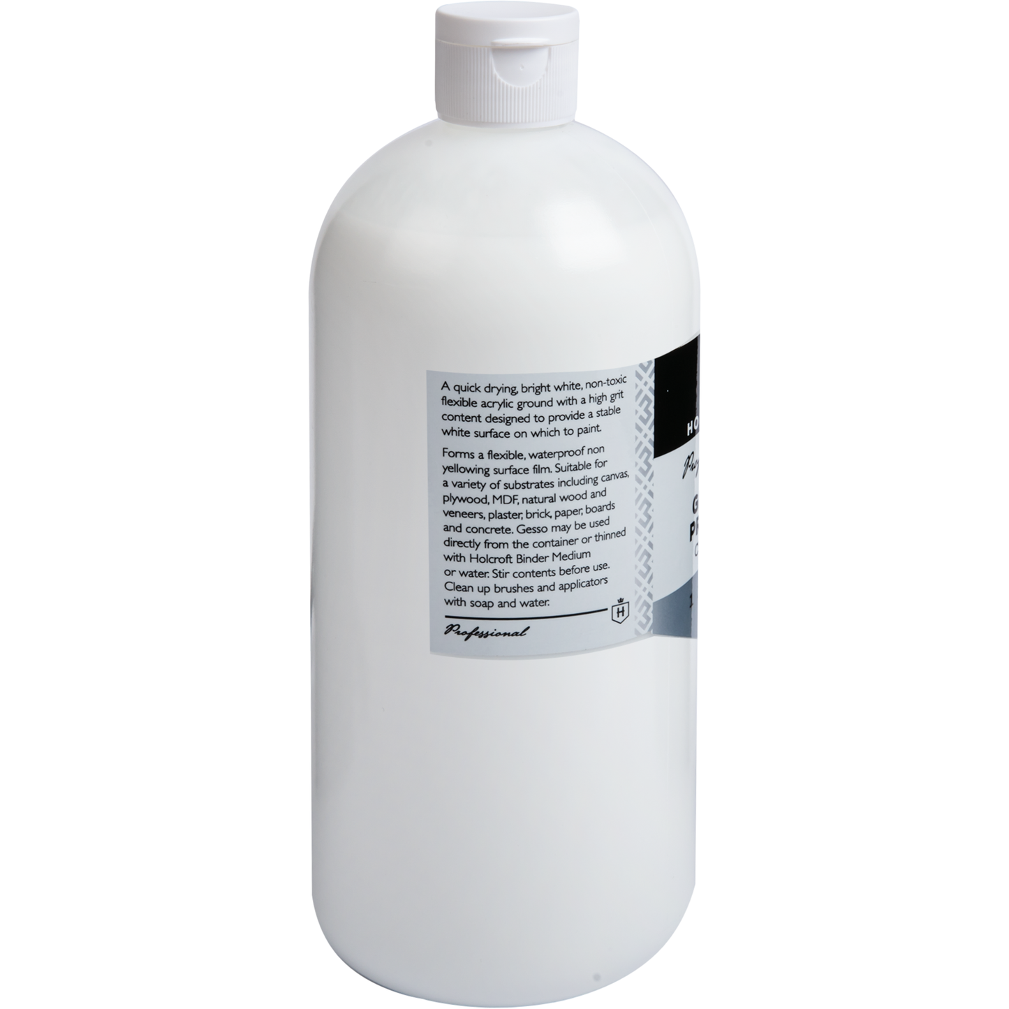 Light Gray Holcroft  Professional Acrylic Clear Gesso 1 Litre Acrylic Paints