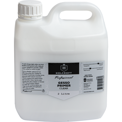 Light Gray Holcroft  Professional Acrylic Clear Gesso 2 Litre Acrylic Paints