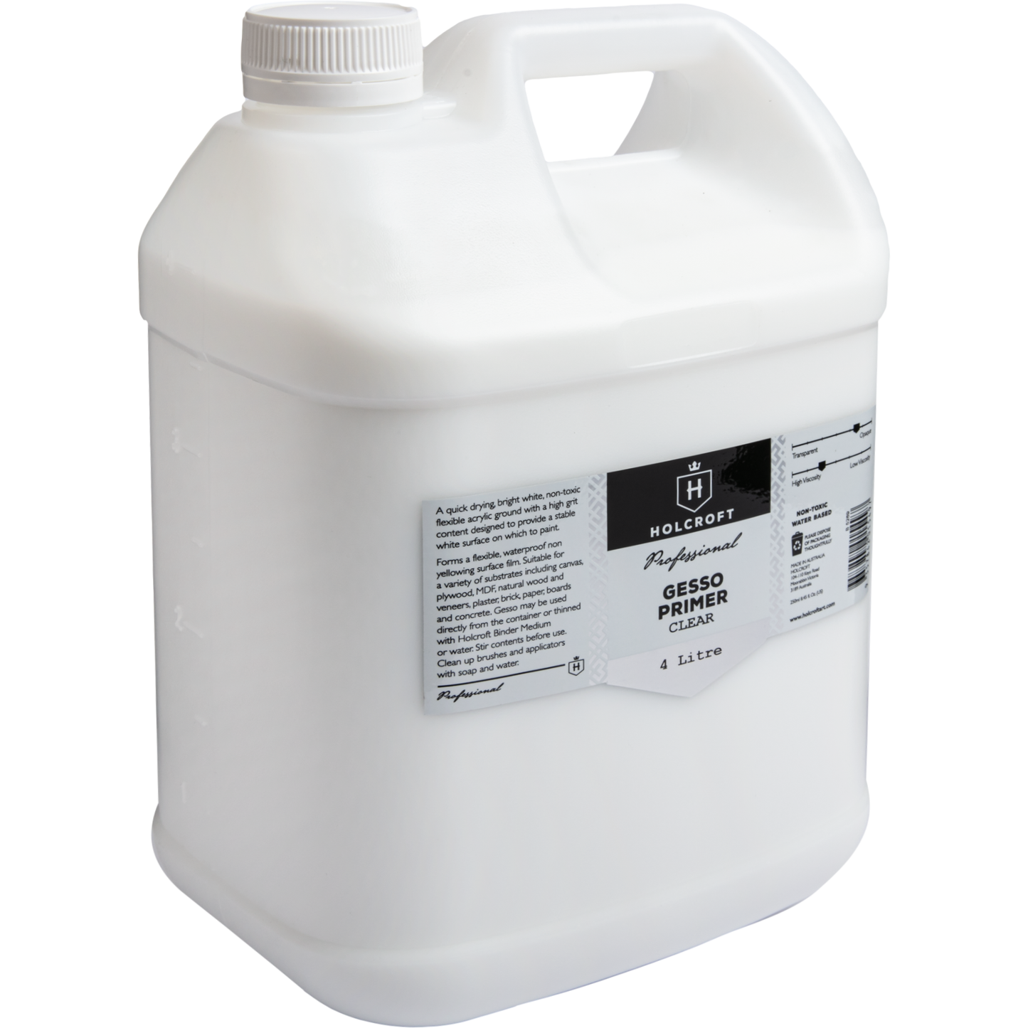 Light Gray Holcroft  Professional Acrylic Clear Gesso 2 Litre Acrylic Paints