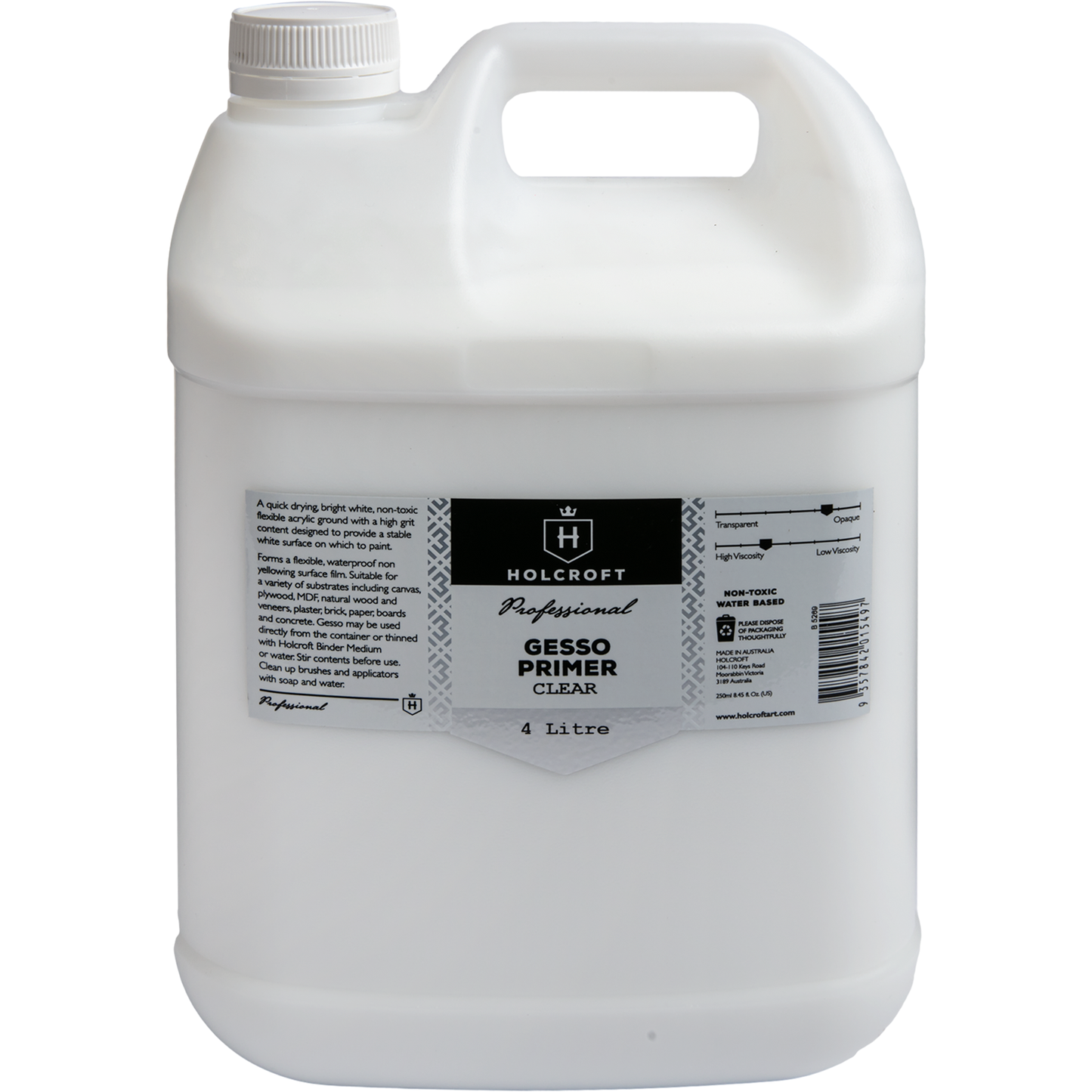 Gray Holcroft  Professional Acrylic Clear Gesso 2 Litre Acrylic Paints