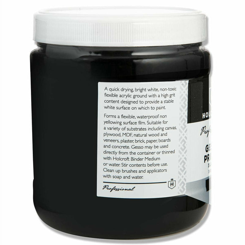 Black Holcroft  Professional Acrylic Black Gesso 500mL Acrylic Paints