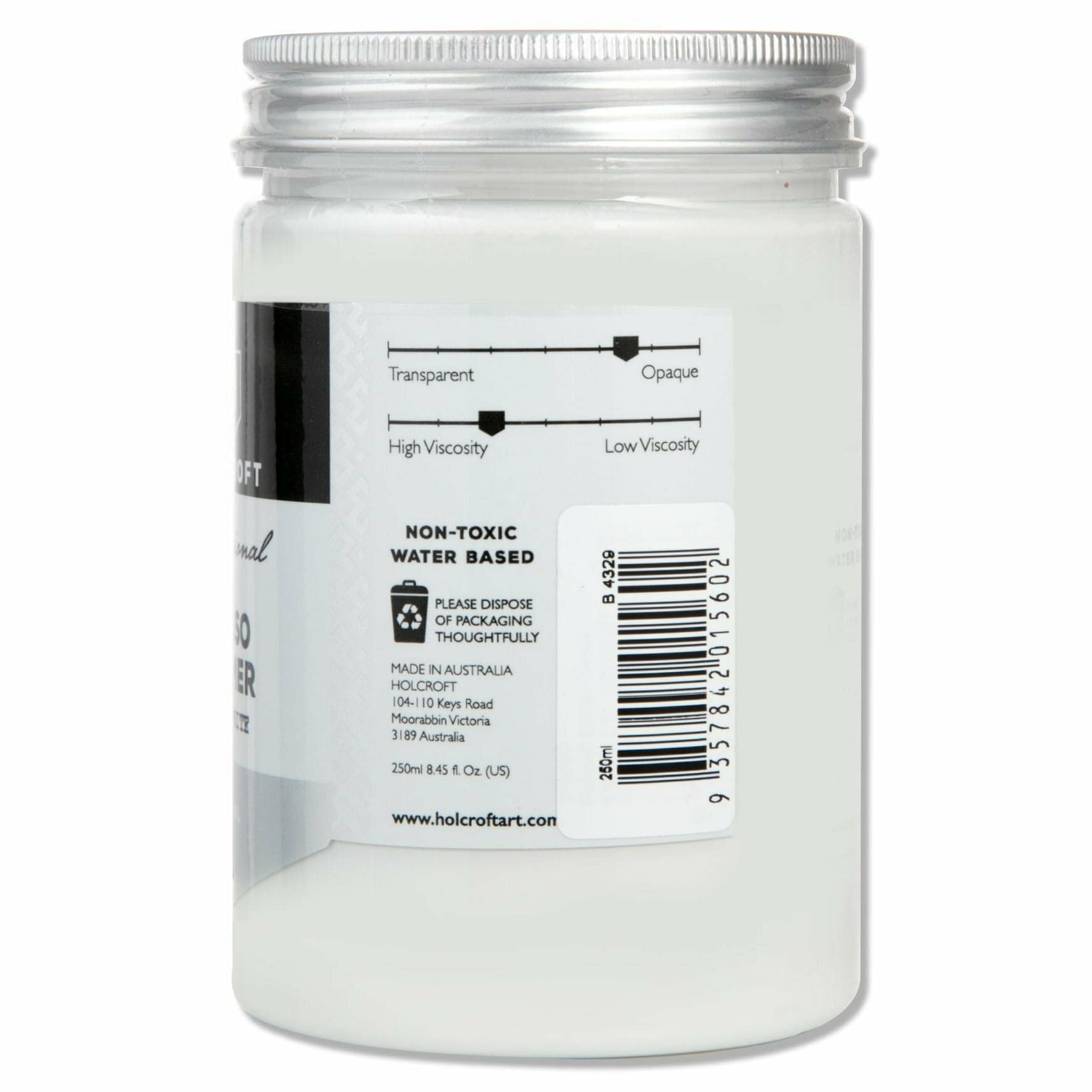 Light Gray Holcroft  Professional Acrylic Off White Gesso 250mL Acrylic Paints