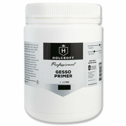 Light Gray Holcroft  Professional Acrylic White Gesso 1 Litre Acrylic Paints