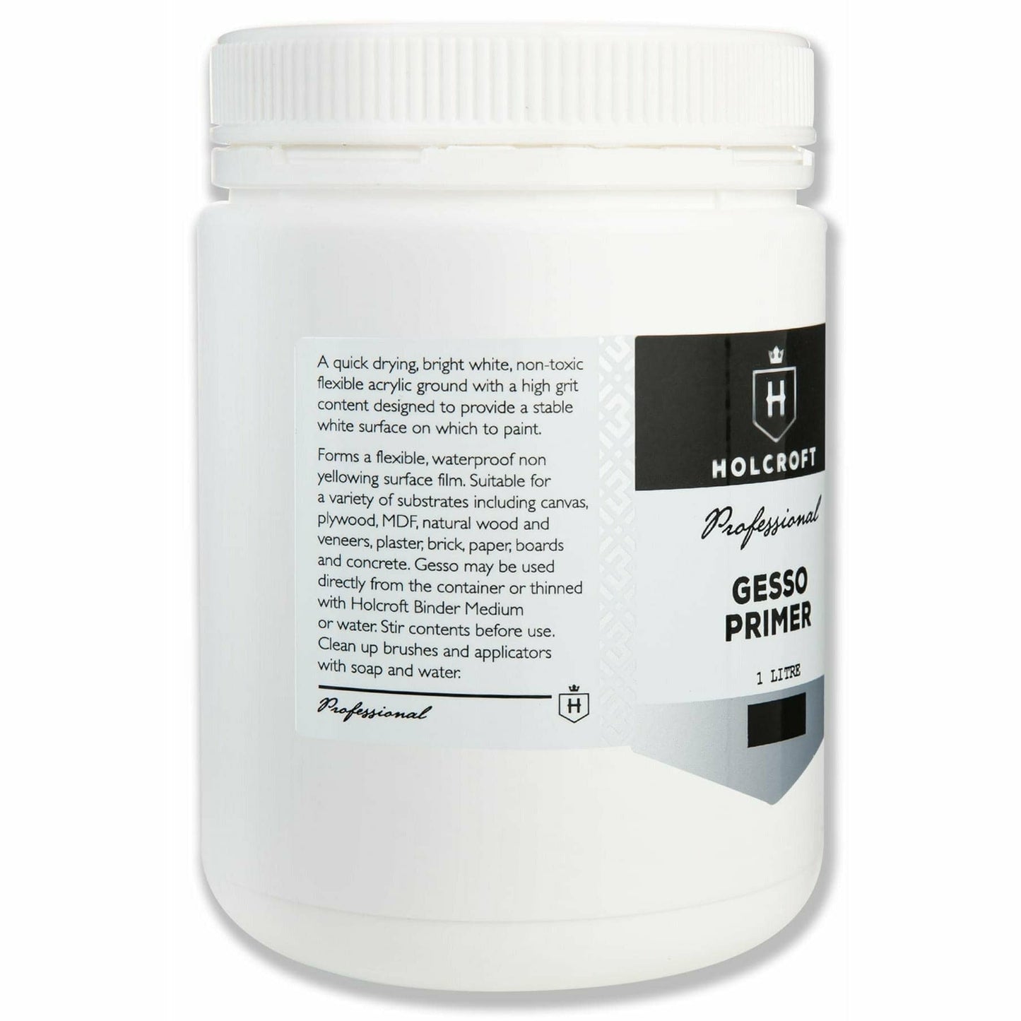 Lavender Holcroft  Professional Acrylic White Gesso 1 Litre Acrylic Paints