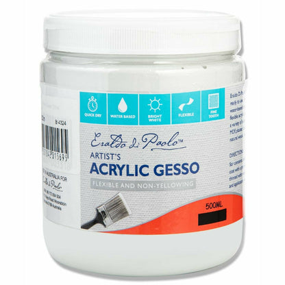 Light Gray Eraldo Di Paolo Acrylic White Gesso 500mL Acrylic Paints