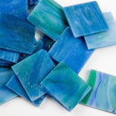 Steel Blue Glass Mosaic Tile 25x25mm 200g Green / Blue / White Mosaic Supplies