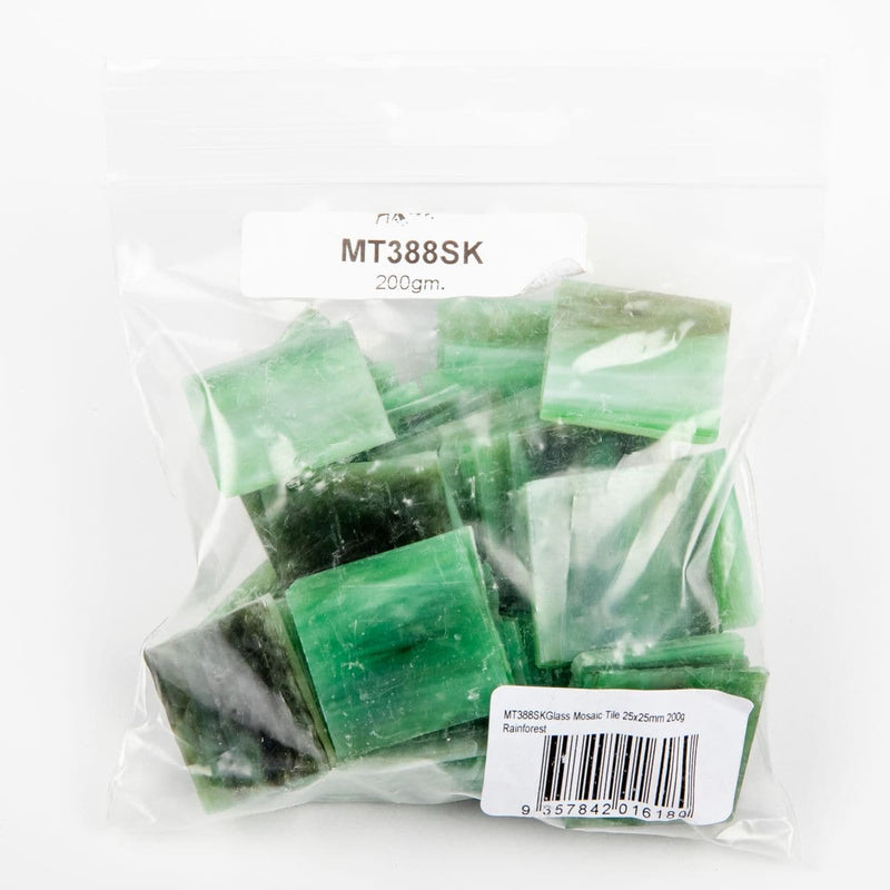 White Smoke Glass Mosaic Tile 25x25mm 200g Rainforest Mosaic Supplies