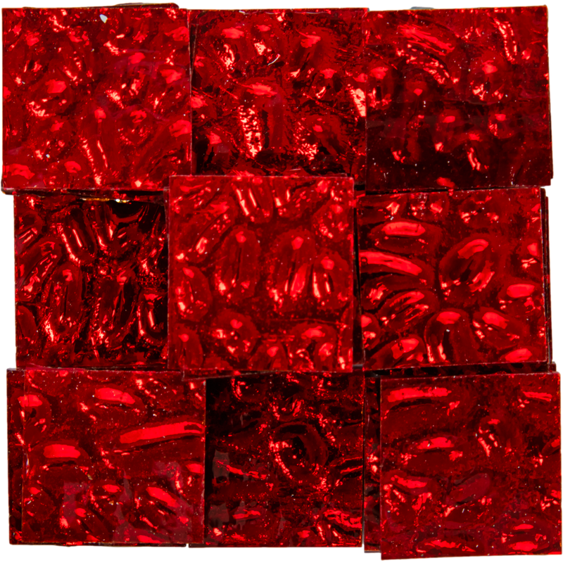 Dark Red Glass Mosaic Tile 25x25mm 200g Reflex Red Legacy Mosaic Supplies