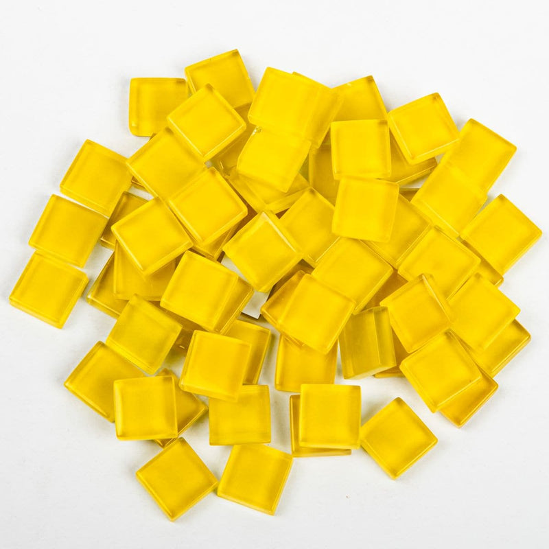 Gold Glass Mosaic Tiles 10x10mm 100gm Crystal Yellow Mosaic Supplies