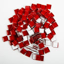 Firebrick Glass Mosaic Tiles 10x10mm 100gm Crystal Burgundy Mosaic Supplies