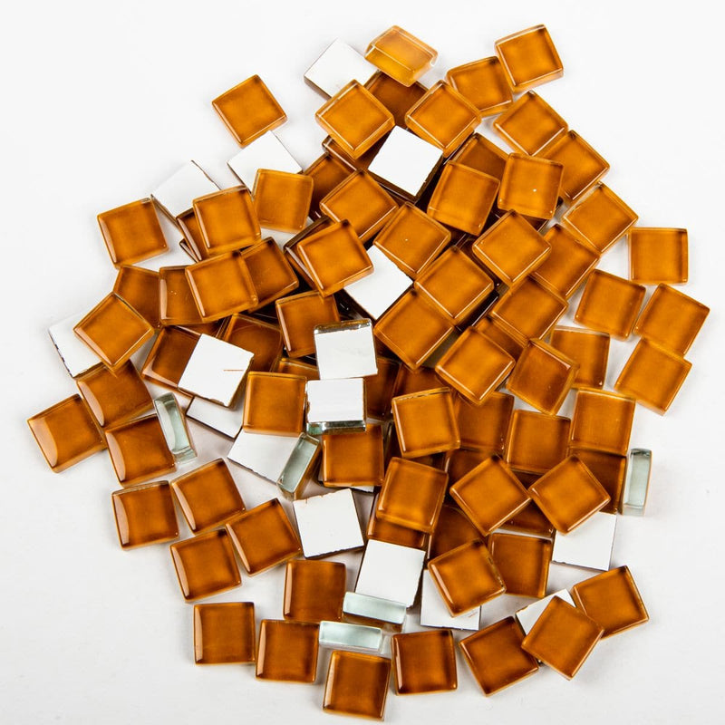 White Smoke Glass Mosaic Tiles 10x10mm 100gm Crystal Amber Mosaic Supplies