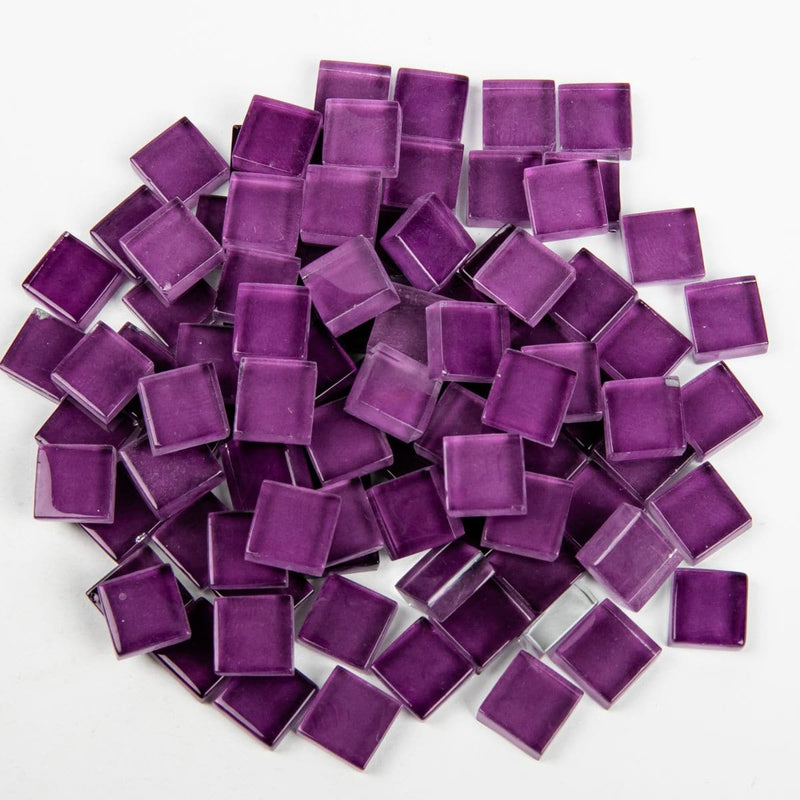 Dim Gray Glass Mosaic Tiles 10x10mm 100gm Crystal Dark Purple Mosaic Supplies
