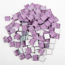 Light Gray Glass Mosaic Tiles 10x10mm 100gm Crystal Light Purple Mosaic Supplies
