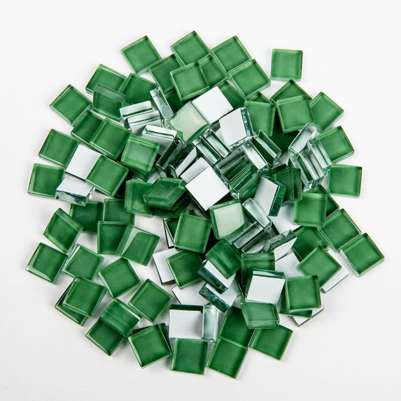 Dark Slate Gray Glass Mosaic Tiles 10x10mm 100gm Crystal Sea Green Mosaic Supplies
