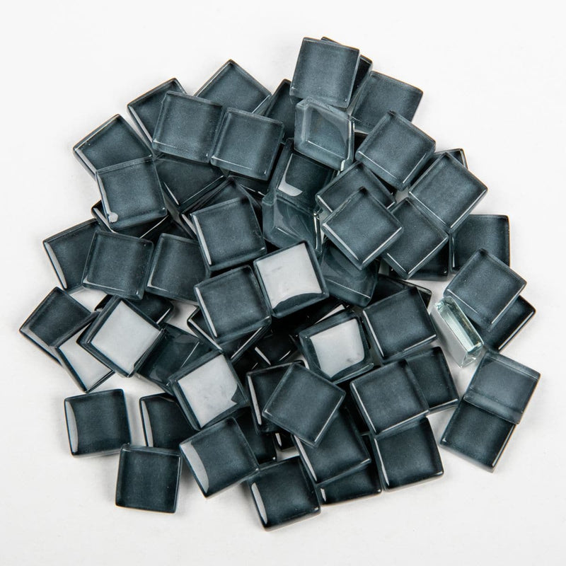 Dark Slate Gray Glass Mosaic Tiles 10x10mm 100gm Crystal Charcoal Mosaic Supplies