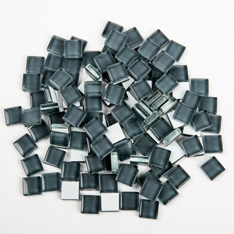 Lavender Glass Mosaic Tiles 10x10mm 100gm Crystal Charcoal Mosaic Supplies