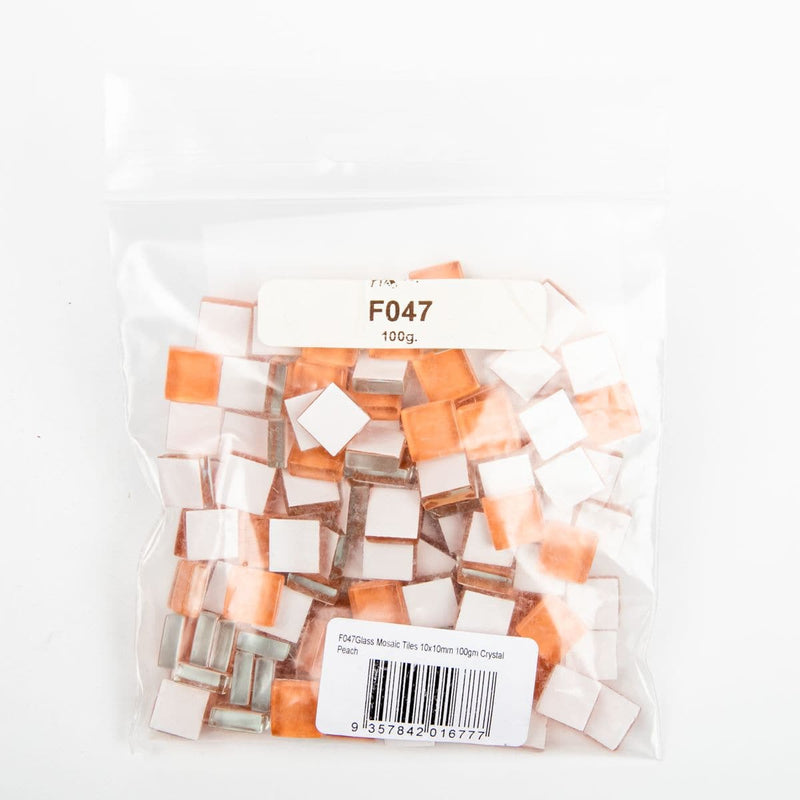 White Smoke Glass Mosaic Tiles 10x10mm 100gm Crystal Peach Mosaic Supplies