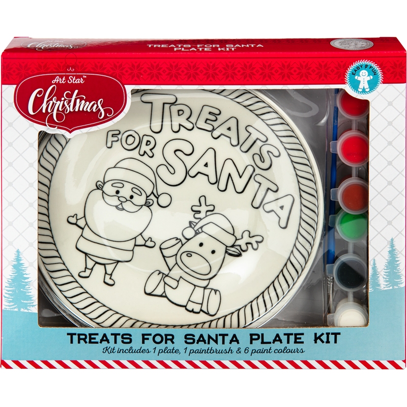 Light Gray Art Star Christmas Treats for Santa Plate Kit Christmas