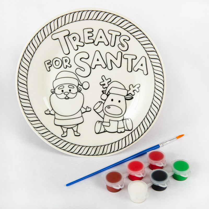 Beige Art Star Christmas Treats for Santa Plate Kit Christmas