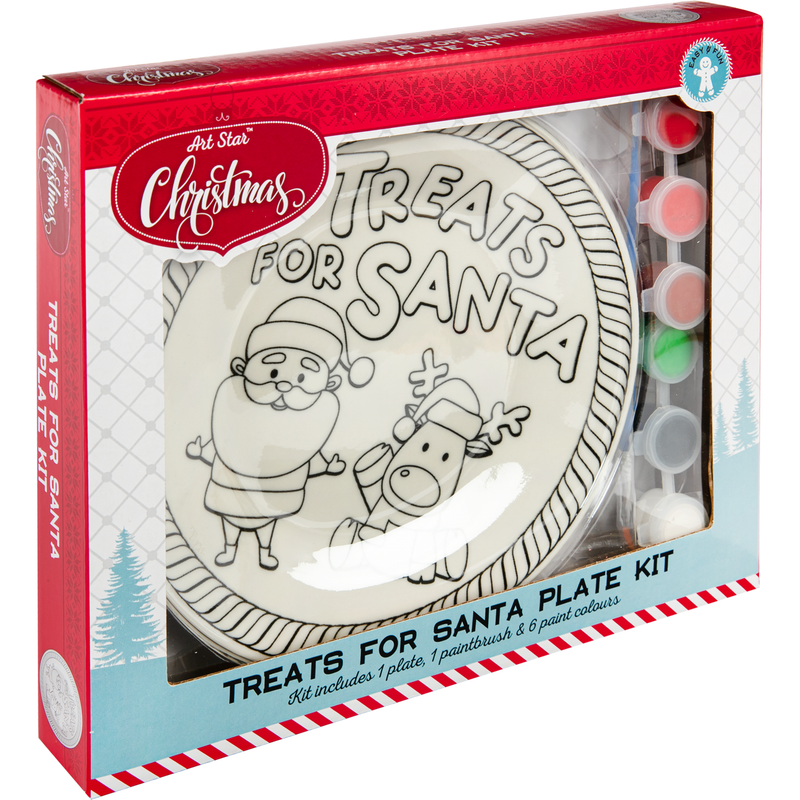 Light Gray Art Star Christmas Treats for Santa Plate Kit Christmas