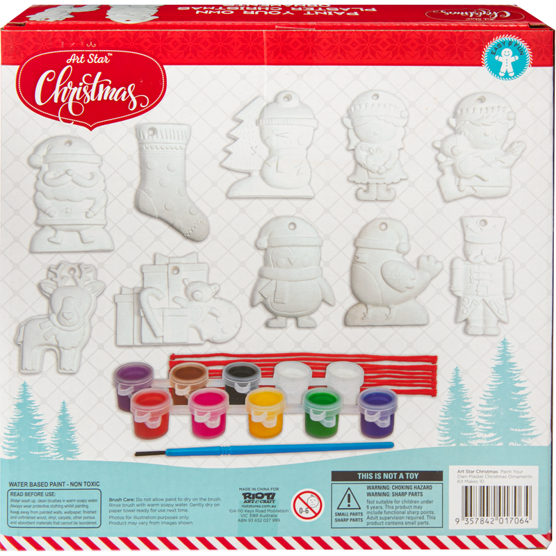 Light Gray Art Star Paint Your Own Plaster Christmas Ornaments Kit Makes 10 Christmas