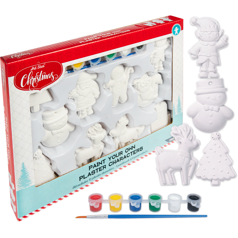 Light Gray ArtStar Christmas Paint Your Own Plaster Character Kit Makes 10 Christmas