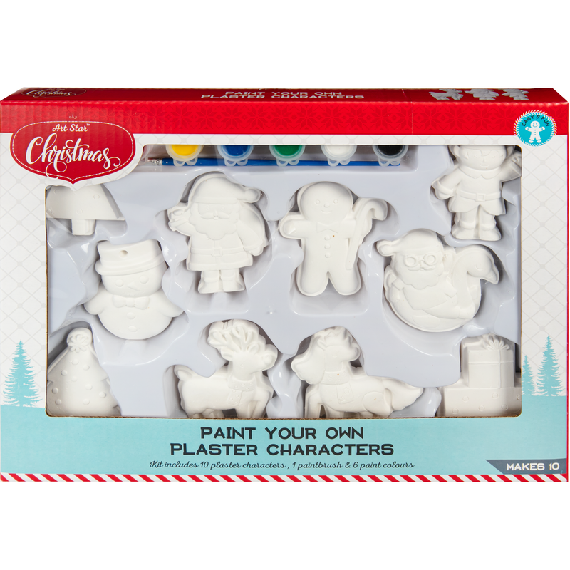 Light Gray ArtStar Christmas Paint Your Own Plaster Character Kit Makes 10 Christmas