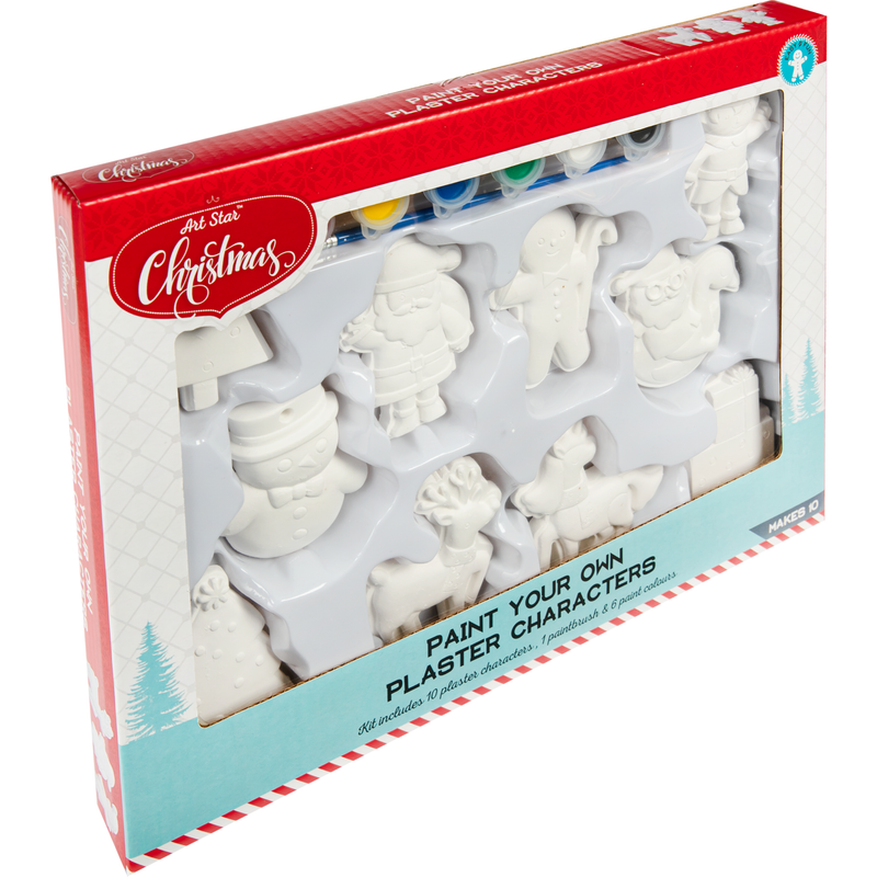 Light Gray ArtStar Christmas Paint Your Own Plaster Character Kit Makes 10 Christmas