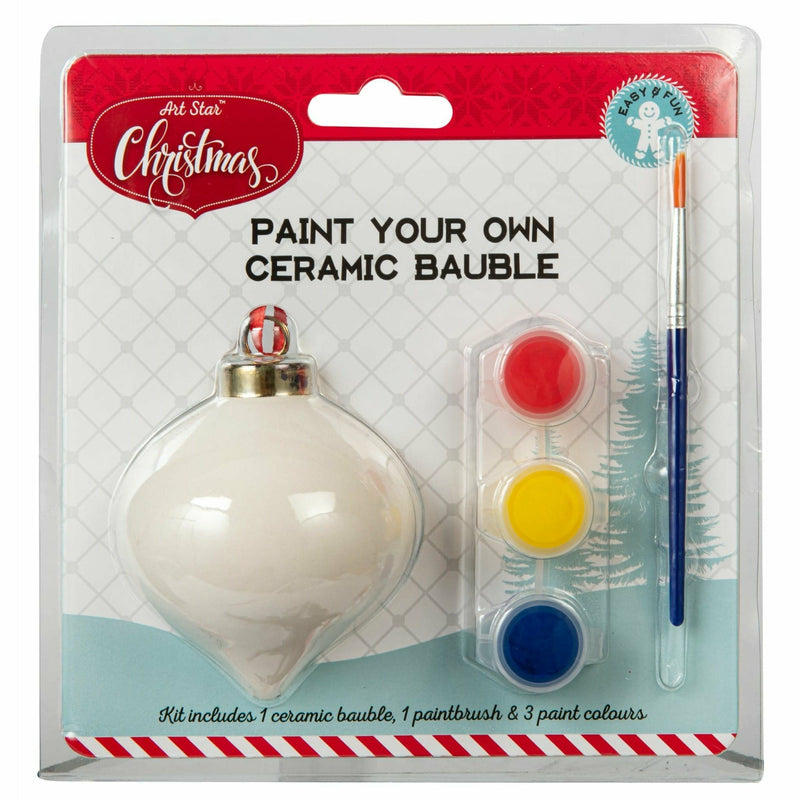 Light Gray Art Star Christmas Paint Your Own Ceramic Onion Bauble Kit Makes 1 Christmas