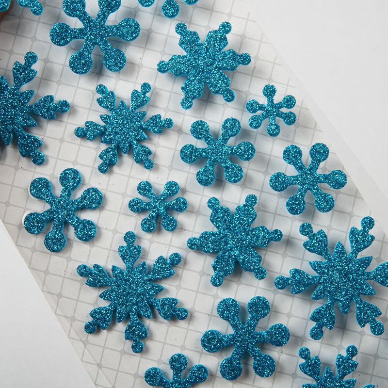 Gray Art Star Christmas EVA Foam Stickers with Glitter 240 x 105mm Snowflakes Christmas