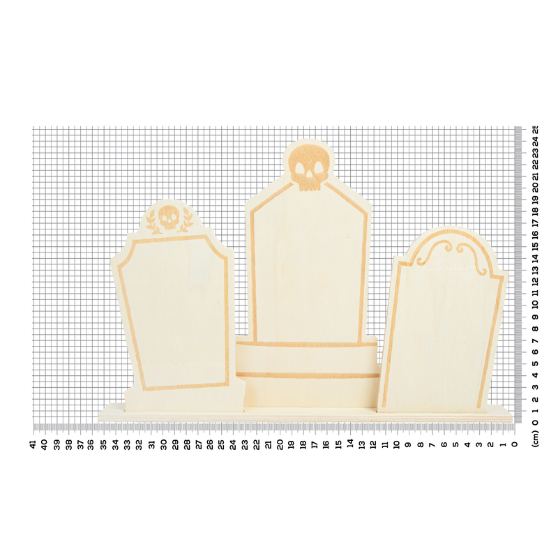 Antique White Art Star Halloween Decorate Your Own Plywood Graveyard 35.5 x 3.7 x 24.5cm Halloween