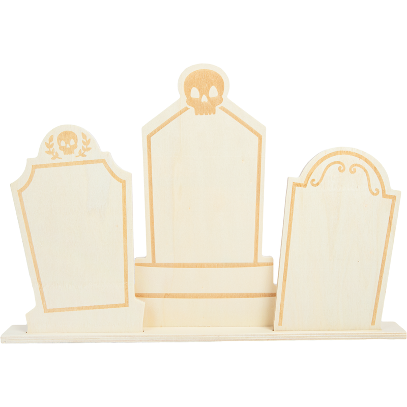 Antique White Art Star Halloween Decorate Your Own Plywood Graveyard 35.5 x 3.7 x 24.5cm Halloween