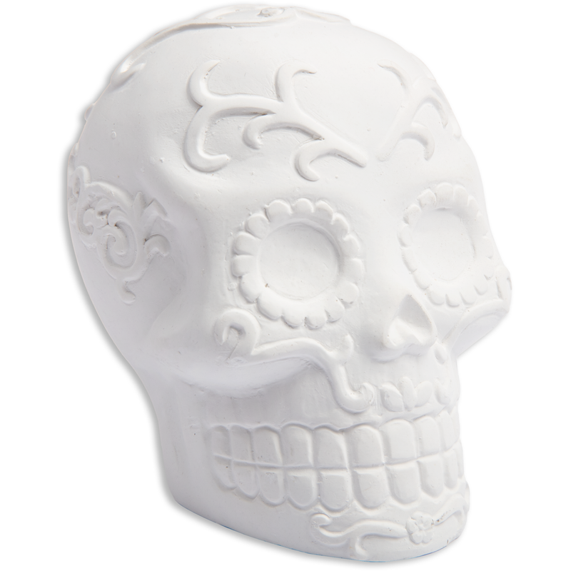 Light Gray Art Star Halloween Paint Your Own Plaster Sugar Skull 9.5 x 7.5cm Halloween