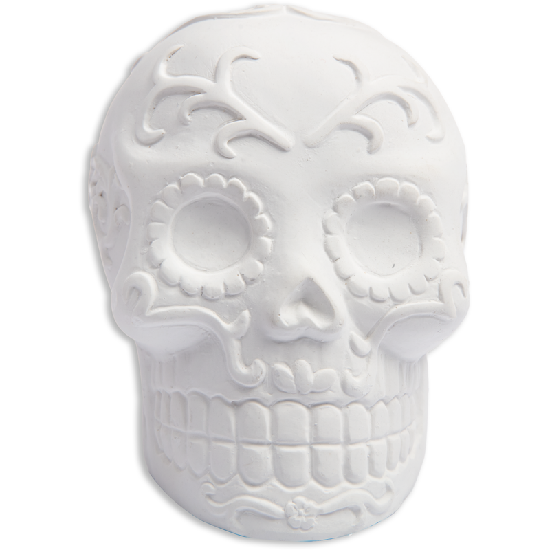 Light Gray Art Star Halloween Paint Your Own Plaster Sugar Skull 9.5 x 7.5cm Halloween