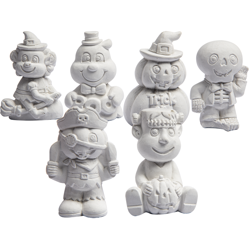 Gray Art Star Halloween Paint Your Own Plaster Characters-7cm (Makes 6) Halloween