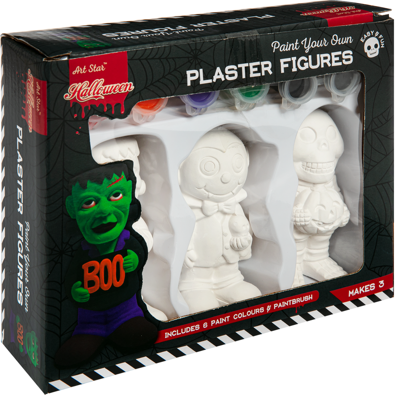 Gray Art Star Halloween Paint Your Own Plaster Figures-9cm (Makes 3) Halloween