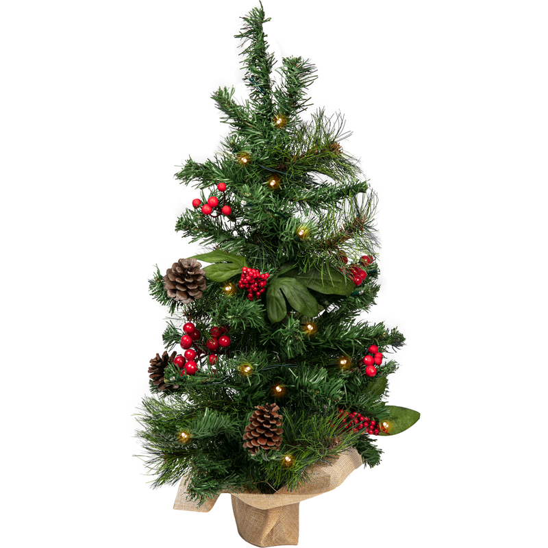 Make a Merry Christmas Decorated PVC Mini Tree with 20 Battery Operate