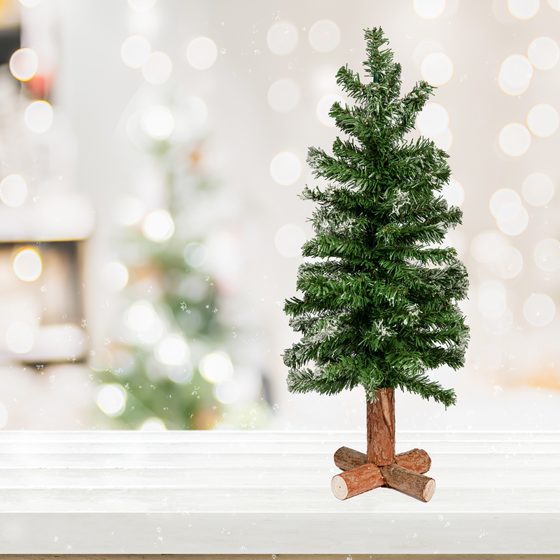 Antique White Make a Merry Christmas PVC Mini Tree with Natural Base 50cm Christmas