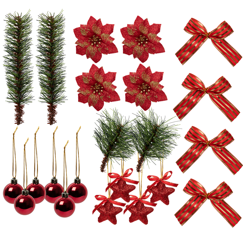 Saddle Brown Make a Merry Christmas Wreath Decorating Elements Red Glitter and Pine Christmas