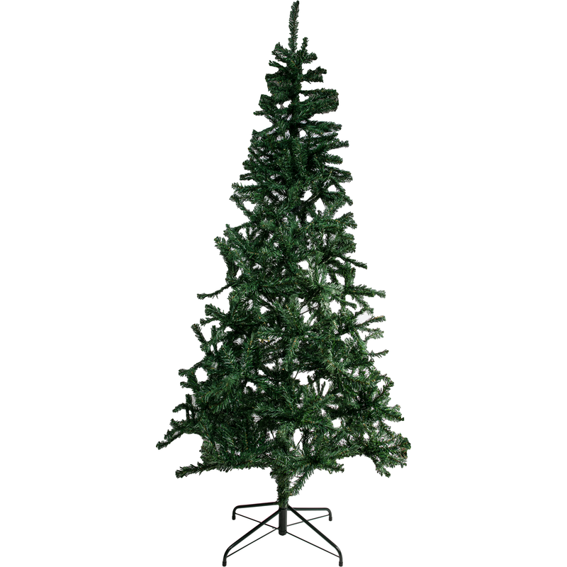 Black Make a Merry Christmas Pine PVC Hinged Tree 210cm with 710 Tips Christmas
