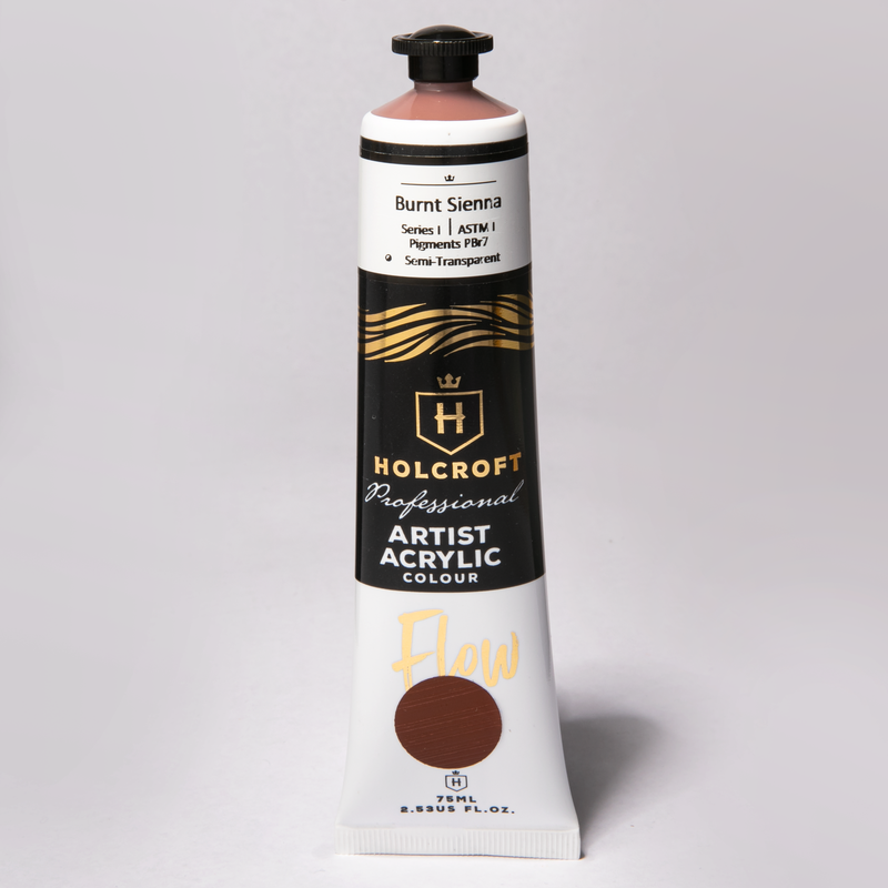 Light Gray Holcroft Professional Acrylic Flow Paint 75ml Burnt Sienna Series 1 Acrylic Paints