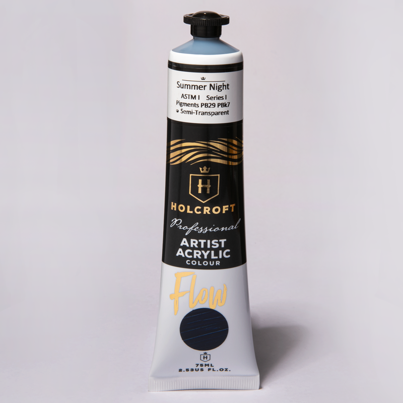 Light Gray Holcroft Professional Acrylic Flow Paint 75ml Summer Night Series 1 Acrylic Paints